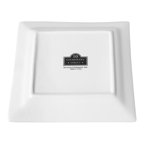 A white square porcelain salad or dessert plate from 10 Strawberry Street.