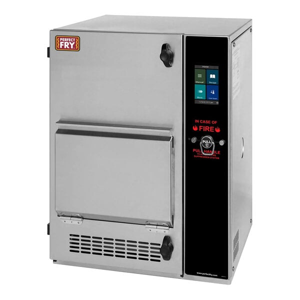 A Perfect Fry semi-automatic ventless countertop deep fryer with a digital display.