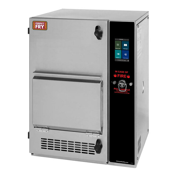 A Perfect Fry semi-automatic countertop fryer with a digital display.