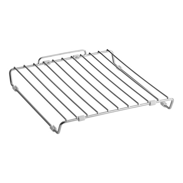 A Solwave wire oven rack with metal rods and a handle.