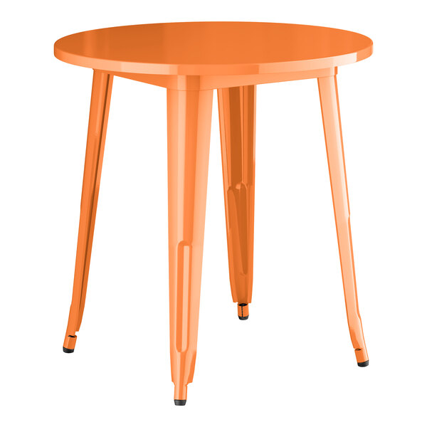 Lancaster Table & Seating Alloy Series 30" Round Amber Orange Standard Height Outdoor Table