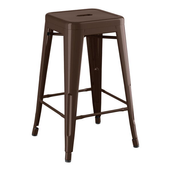 Lancaster Table & Seating Alloy Series Copper Outdoor Backless Counter Height Stool
