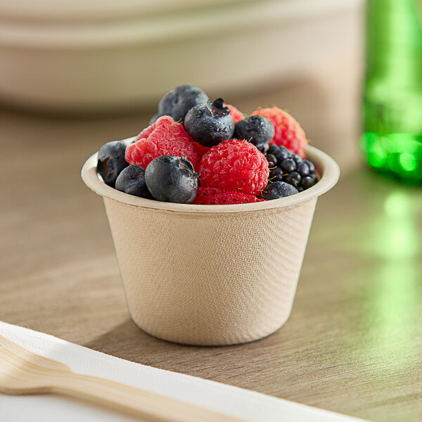 EcoChoice 4 oz. No PFAS Added Compostable Natural Plant Fiber Portion Cup - 1,000/Case