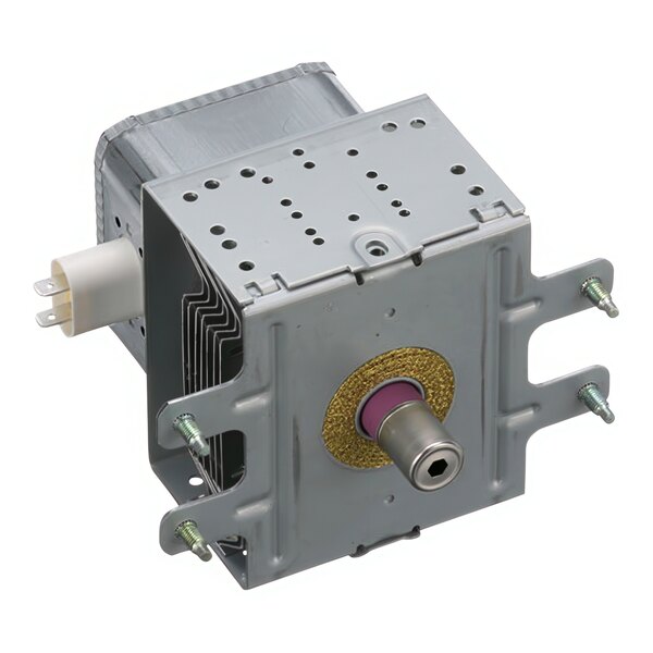 A metal AllPoints 8012923 Magnetron with holes and screws.