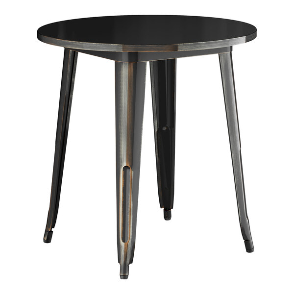 Lancaster Table & Seating Alloy Series 30" Round Distressed Copper Standard Height Outdoor Table