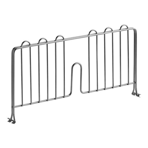 A Regency stainless steel wire shelf divider with four bars.