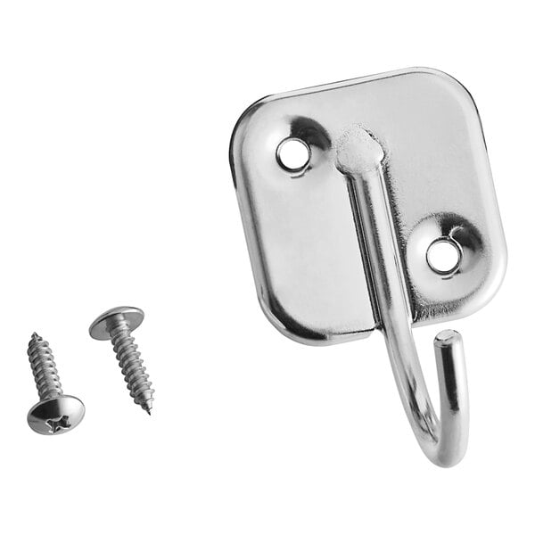A silver stainless steel Avantco Ice scoop hook.