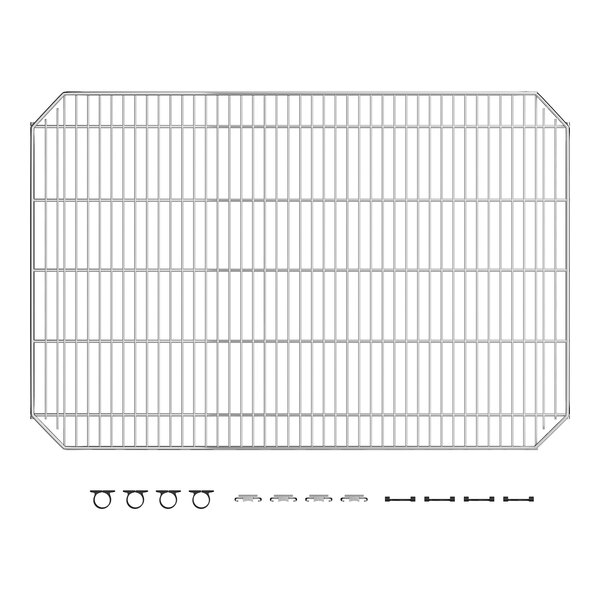 A top view of a Metro Super Erecta chrome wire shelf.