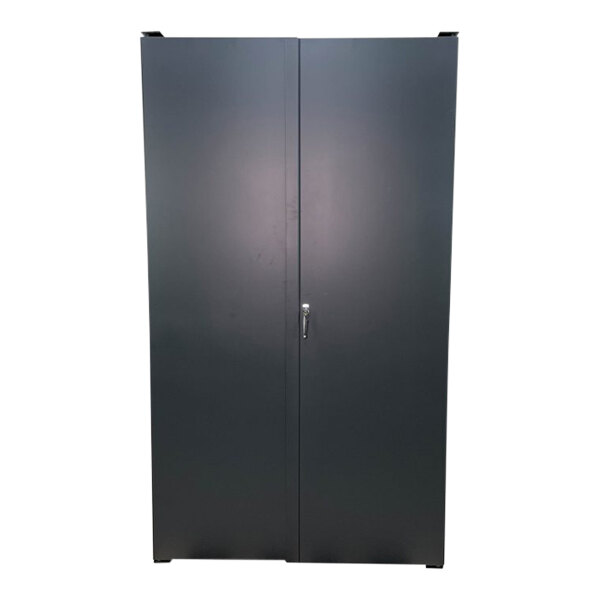 A black steel Valley Craft storage cabinet with a grey metal door and a silver handle.