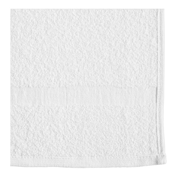 An Oxford white towel with a textured edge.