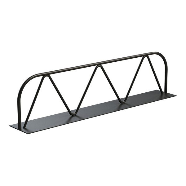 A black metal Borray shelf divider with three bars.
