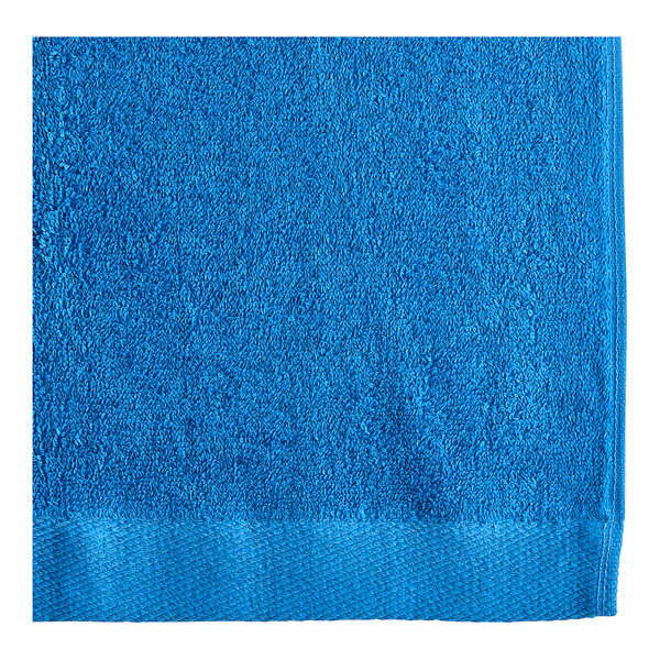 A close-up of an Oxford Admiral Blue pool towel.
