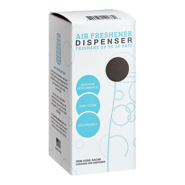 A box containing a black passive air freshener cabinet.