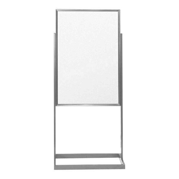 A white rectangular dry erase board with a metal frame.