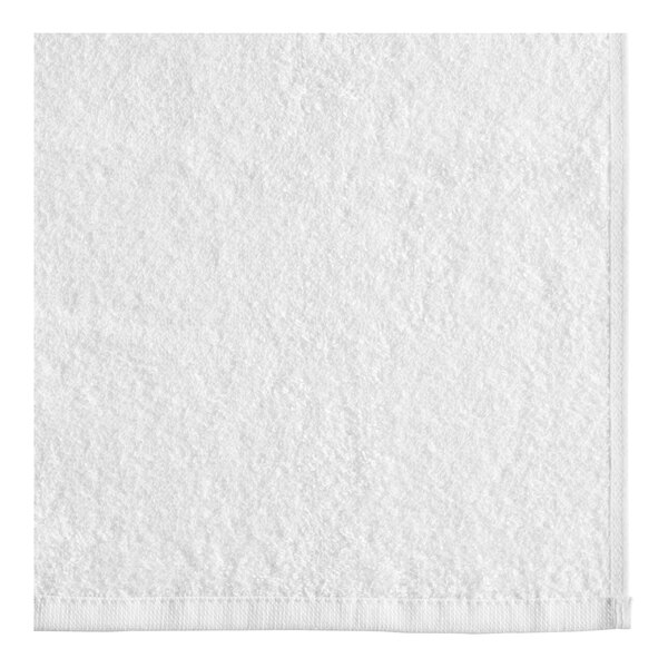 A white Oxford neck towel with a white edge.