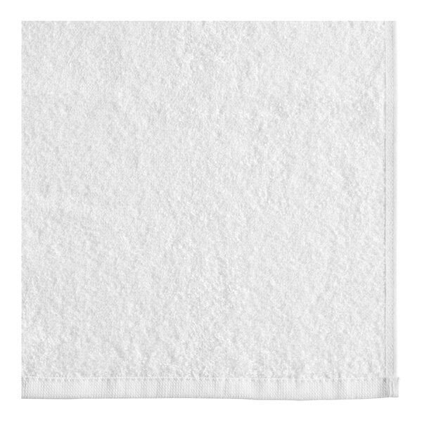 A white Oxford neck towel with a small white edge.