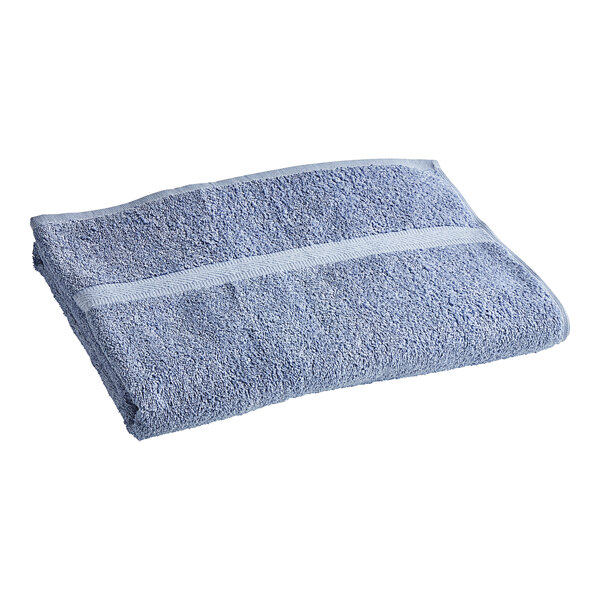 An Oxford Imperiale colonial blue pool towel with a white stripe.