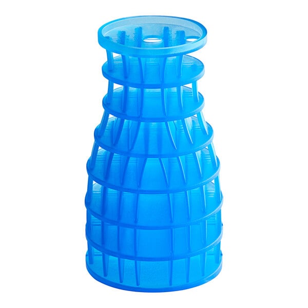 A blue plastic cone shaped Fresh Products Eco-Air air freshener refill.