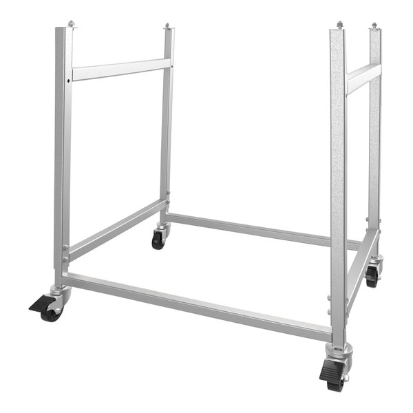 A silver metal frame with wheels for a JAC UNIC.