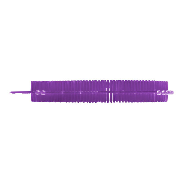 A purple urinal screen with a ribbed design, used for deodorizing and maintaining cleanliness in urinals.