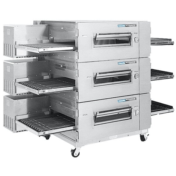 A large stainless steel Lincoln Impinger conveyor oven with racks.