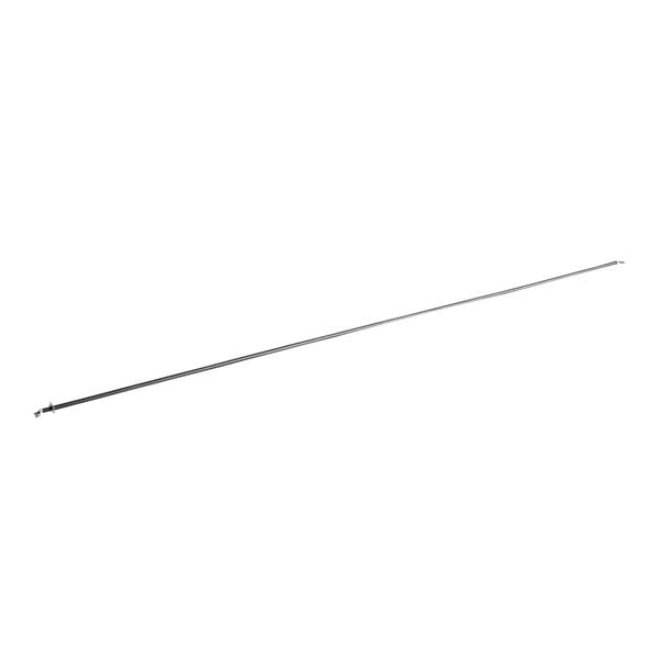 A long thin metal rod with a white background.