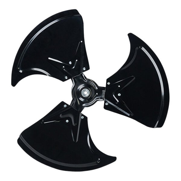 A black Portacool fan blade with a screw.