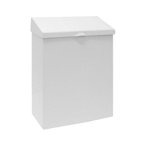 A white rectangular box with a lid.