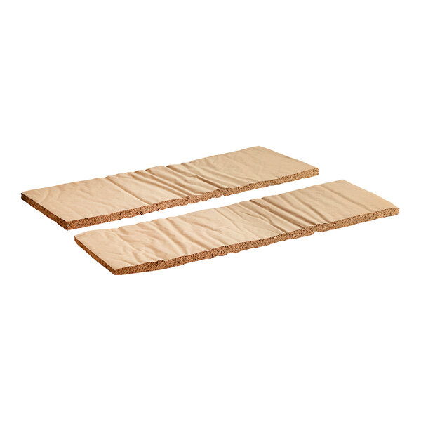 Two pieces of brown paper.