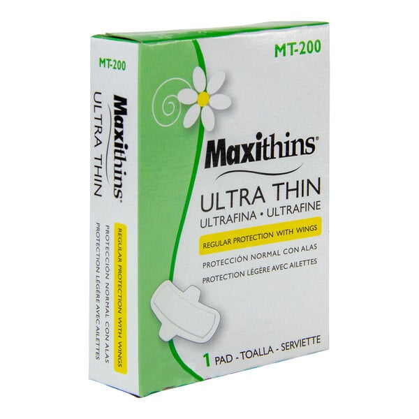 Hospeco Maxithins Ultra Thin #4 Menstrual Pad with Wings for Feminine Hygiene Dispensers - Regular - 200/Case
