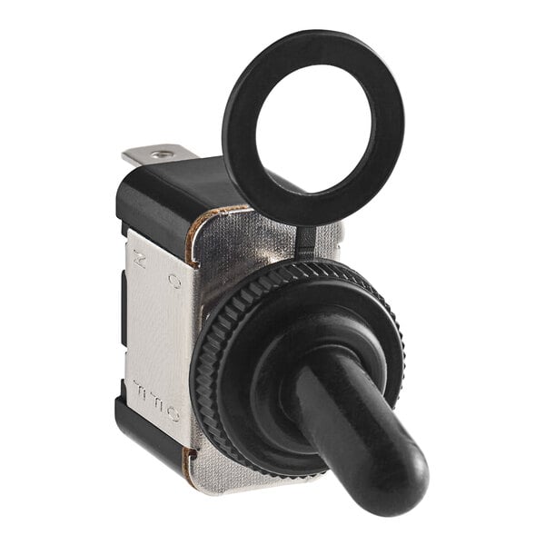 An Avantco toggle switch with a black and silver handle.