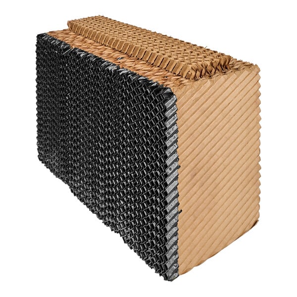 A brown and black corrugated rectangular object.