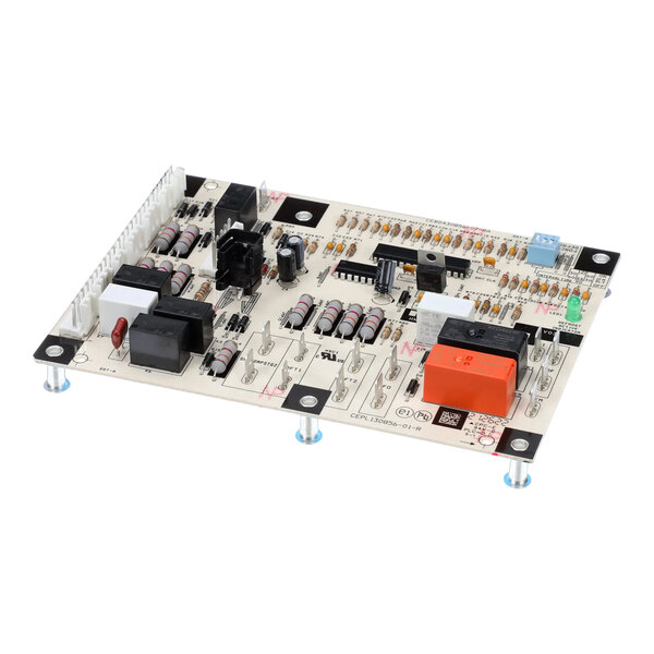 A close-up of a Carrier HK32EA005 defrost control board on a white background.