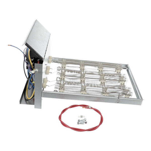 A Carrier electric heater metal rack with wires attached.