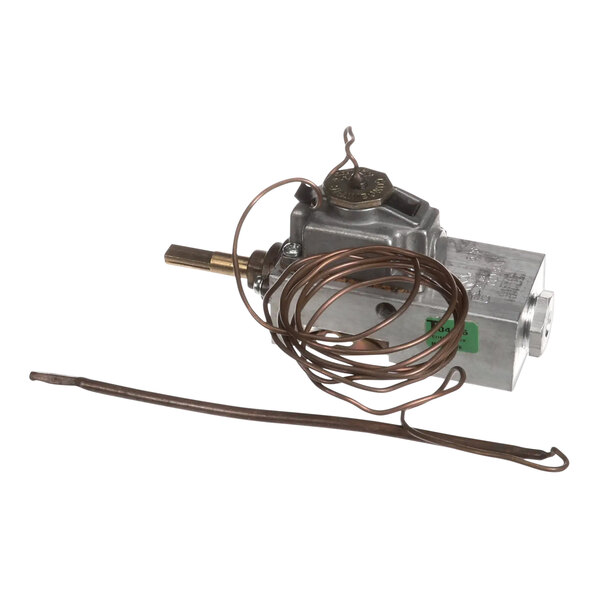 An American Range thermostat with a wire attached.