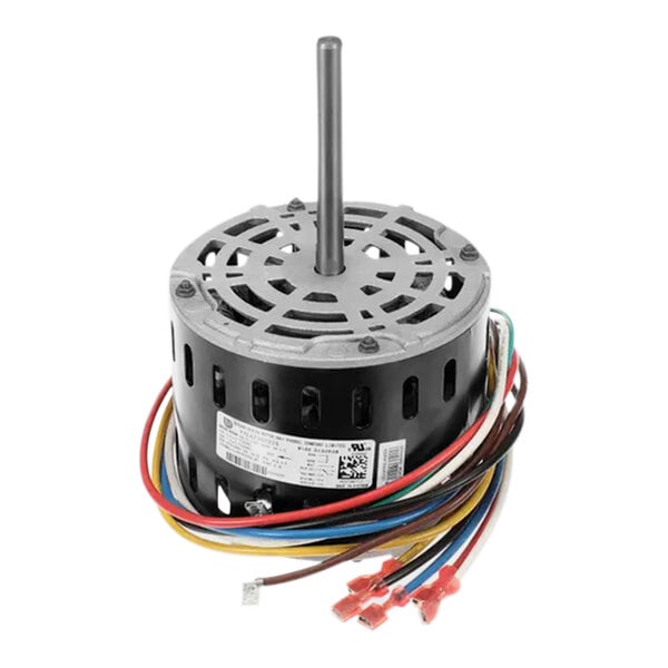 A Carrier HC41AE117 motor with wires on a white background.