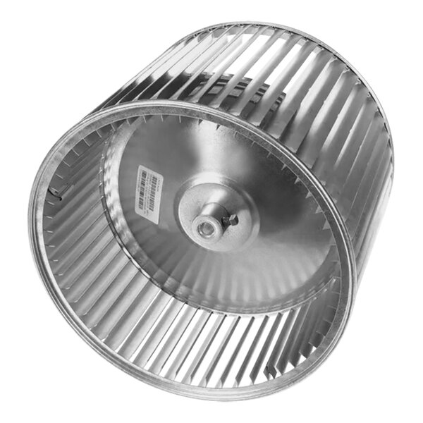 A Carrier blower wheel, a round metal disc with metal fins.