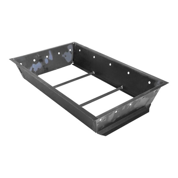 A black metal frame with holes for an American Range fire box.
