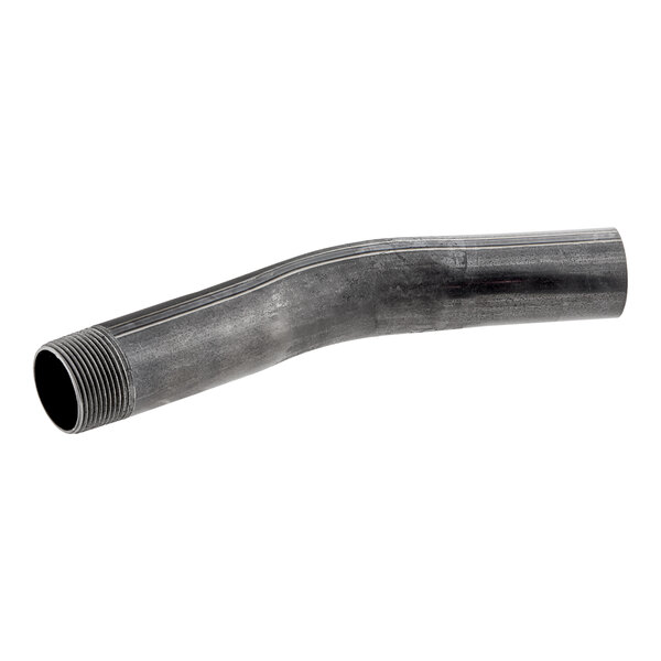 A black rubber drain pipe with a threaded end.