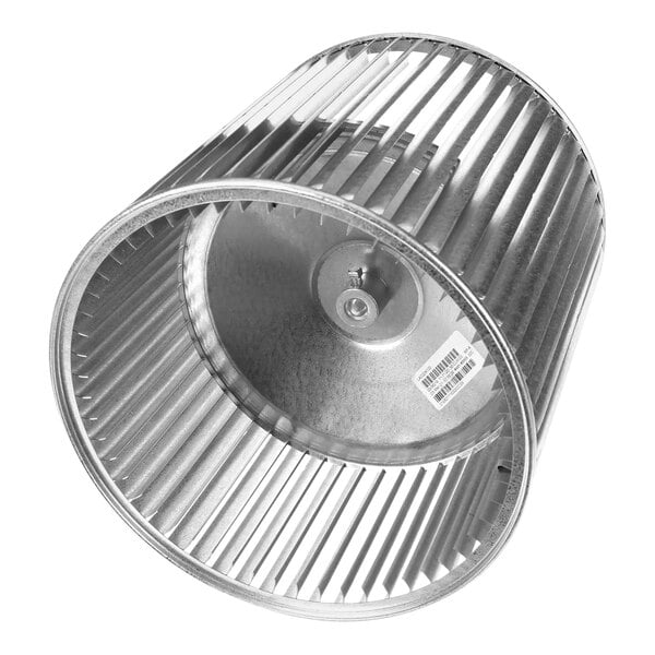 A Carrier metal blower wheel with a metal cover on the side.