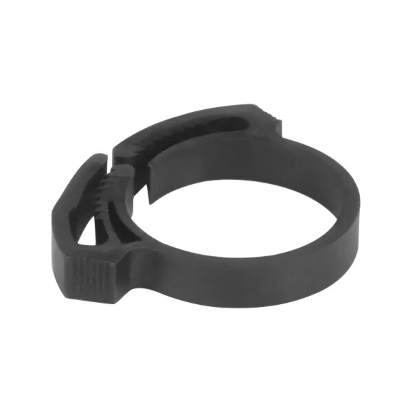 A black plastic ring clamp.