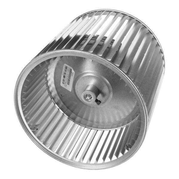 A Carrier metal blower wheel with a metal cover on the blades.