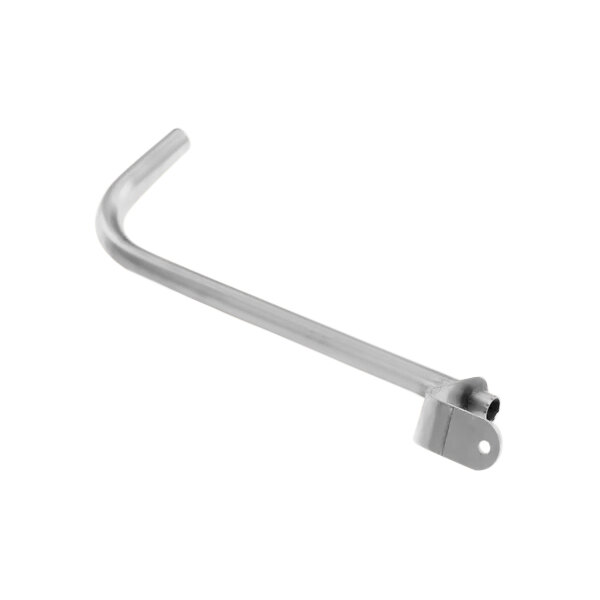 A silver metal pipe with a square head.