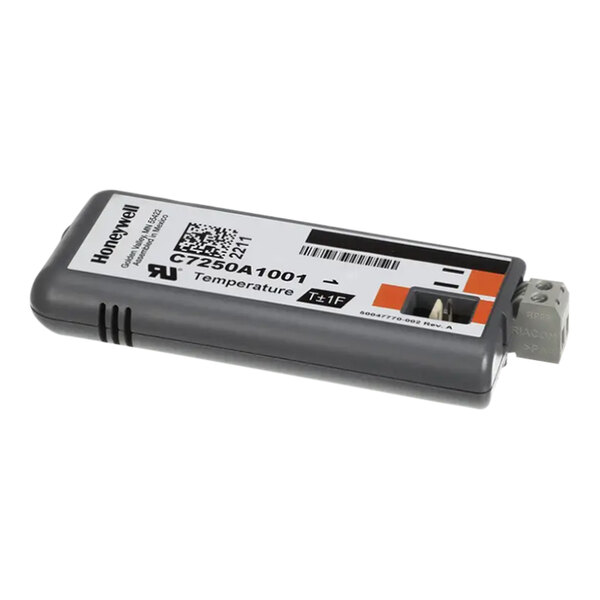 A Carrier Jade temperature sensor with a white label.