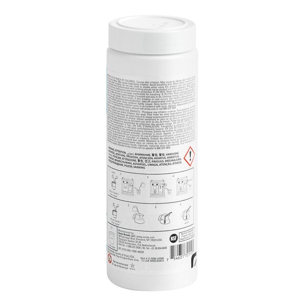 A white jar of Bunn Rinza Acid tablets with a label on it.