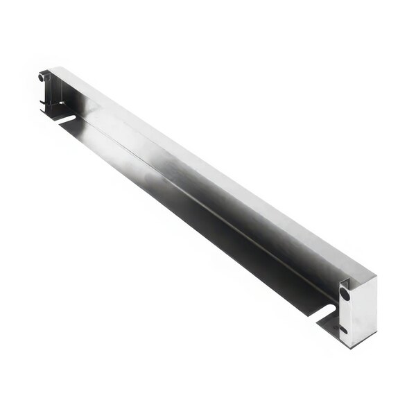A stainless steel American Range kick plate with a long handle.