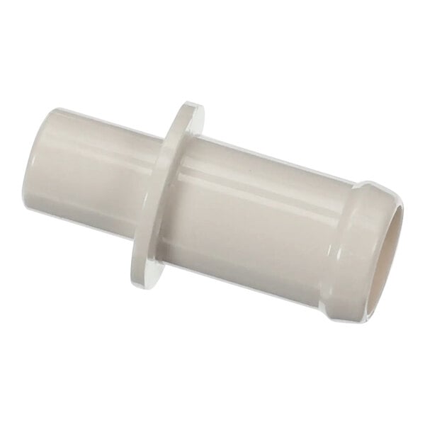 A white plastic tube with a round grommet on the end.
