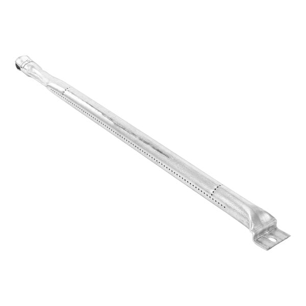A silver metal American Range A14001 burner pipe with holes.
