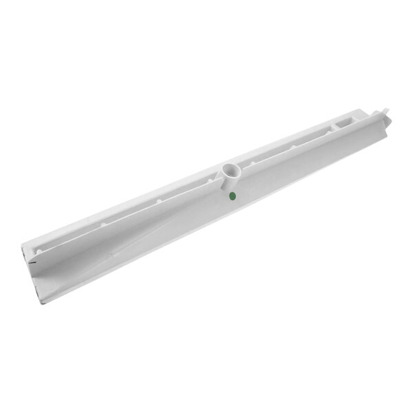 A white plastic Carrier condensate pan with a green dot.