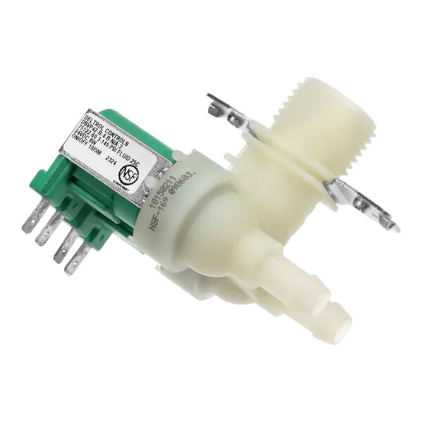 A Bunn dual inlet water valve with white and green wires.